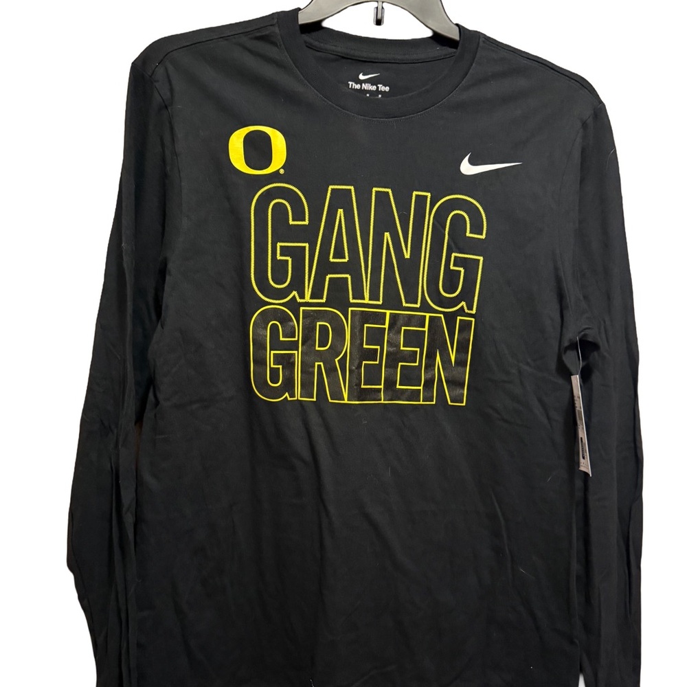 Nike Men's Oregon Black Long Sleeve Tee with Yellow Graphics NWT